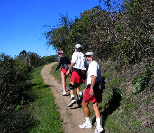 Gillian, Bob Keefe, and Tom Wilcock (his first trail run)