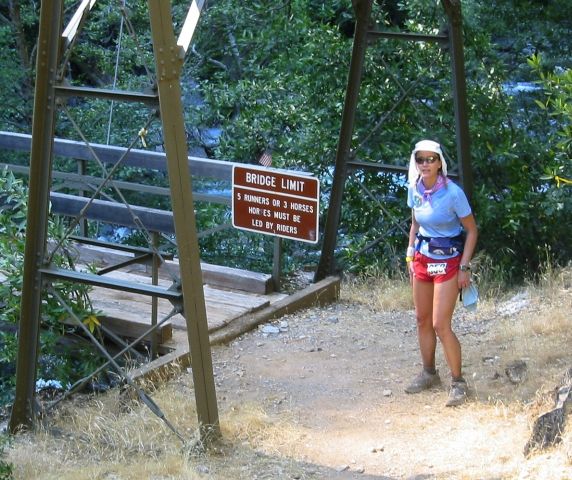 Gillian at the swinging bridge