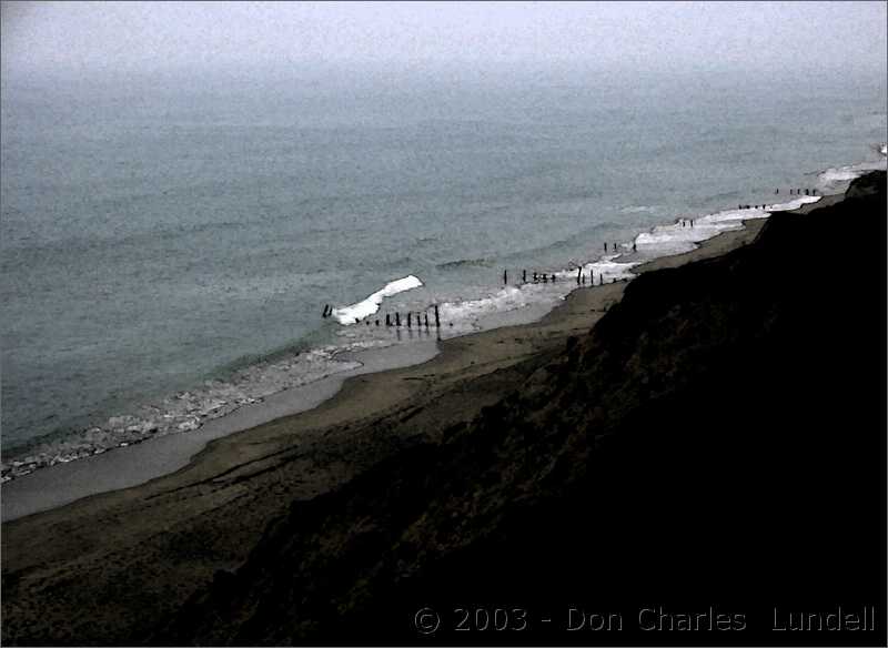 Looking down from the bluff