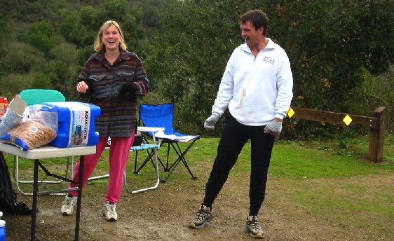 Aid Station Workers, Doing a 2-step