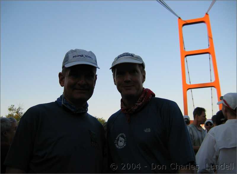 Steve Reagan and DC, Guy West Footbridge in the background