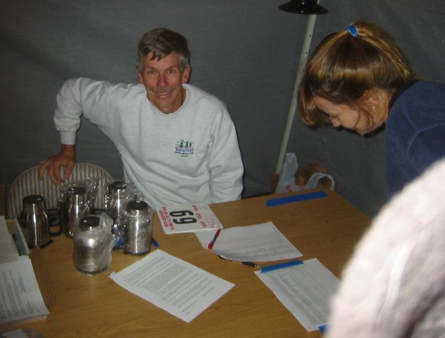 Stan Jensen at the check-in table